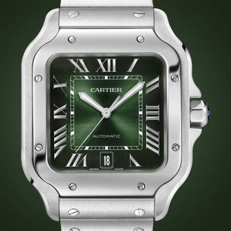 cartier santos de cartier green dial